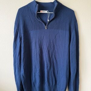 Men's Blue Zip-Up Sweater
